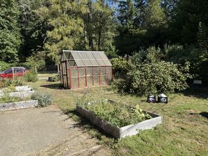 Greenhouse and garden